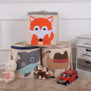 

Organic Cotton Made Farmhouse Style Waterproof Foldable Laundry Basket Beam Port Storage Basket Clothing Toys Laundry Basket