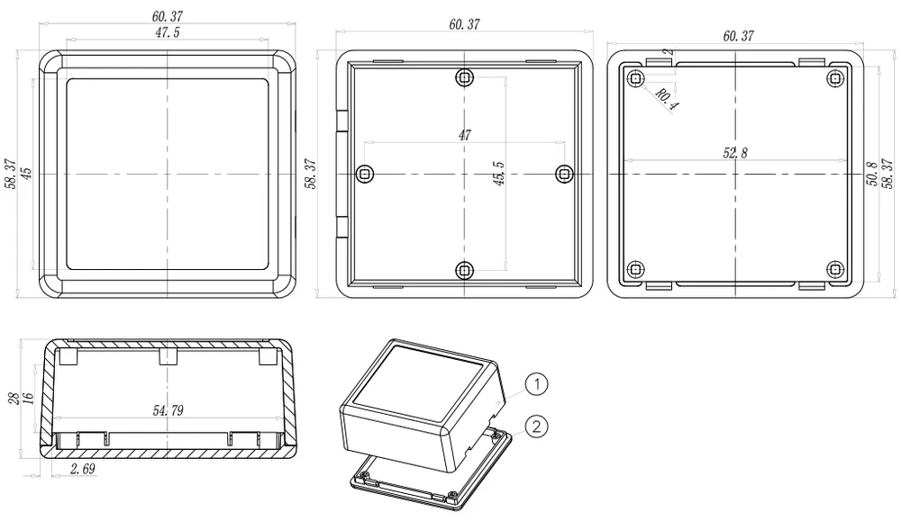 plastic enclosure for electronics control box szomk diy enclosure junction box plastic housing small abs instrument enclosure distribution box black plastic box enclosure electronics case  (13).jpg