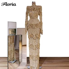 Иллюзионное длинное вечернее платье с блестками, кутюр, кружевное платье для выпускного вечера, вечернее платье для Ближнего Востока, Дубай, вечерние платья, кафтаны