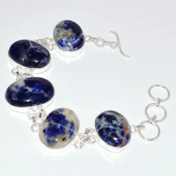 

Sodalite Bracelet Silver Overlay over Copper, 21cm , B3135