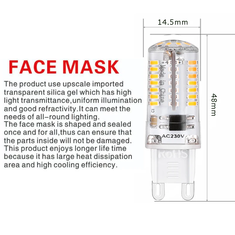 6 шт G9 светодиодный лампы 220 V затемнения 3 W Лампада Lamparas светодиодный s G9 лампы 66 светодиодный 3014 SMD 360 градусов галогенные заменить 20 W для