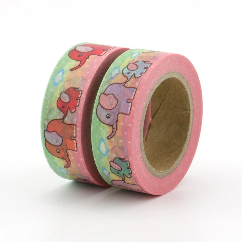 

2PCS/lot Cute elephant baby Decorative Washi Tapes Paper DIY Scrapbooking Adhesive Masking Tapes 10m School Office Supply