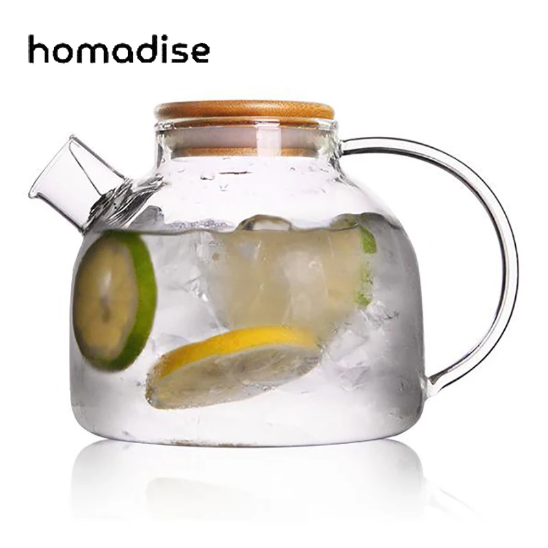 

1000ML Creative Juice jug Filter flower teapot Water bottle High temperature resistance High borosilicate glass