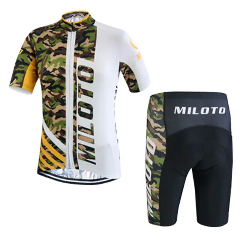 

Camouflage Quick Dry Men Bike Clothing Set Cycling Jersey & Padded Shorts S-5XL