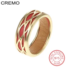 

Cremo Fishnet 925 Sterling Silver Rings Jewelry Fashion Wedding Rings For Women Bague Femme Romantic DIY Leather Belt Rings