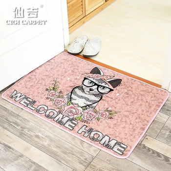 

CIGI Printed Floor Mat Cartoon Cat Kitty Door Mat Home Entrance Welcome Carpet Anti Skid Bathroom Bedroom Kitchen Rug Doormats