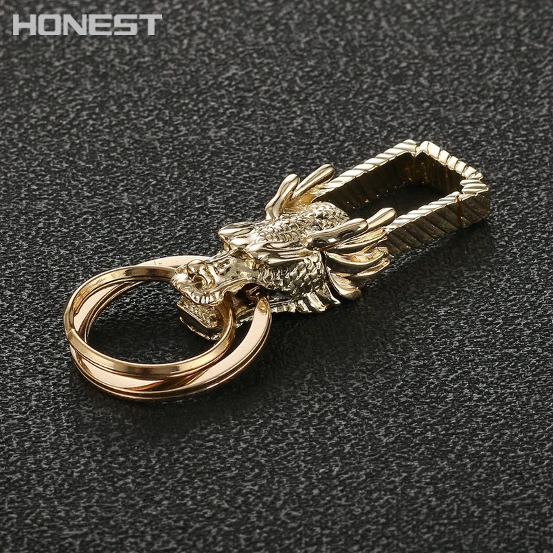 

Brands HONEST Charm Alloy Dragon Men Keychain Bag Pendant Totem Boutique Car Key Chain Ring Holder Jewelry
