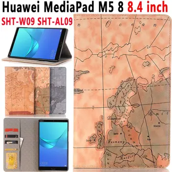 

Premium Cross Pattern Leather Smart Sleep Awake Case Cover for Huawei MediaPad M5 8 8.4 SHT-W09 SHT-AL09 Coque Capa Funda