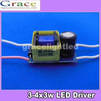 

50pcs/lot 3X3W led driver, 3*3W driver, 9W 12w 3-4x3w lamp driver, 85-265V input for E27 GU10 E14 LED lamp