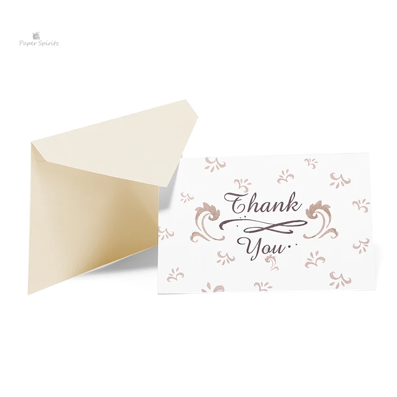 Бумага SPIRITZ Свадебные ДВП карты лазерной Бумага Weding карты с пустой конверт прополка Приглашения свадьбы подарок приглашение - Цвет: Thank you