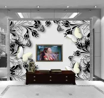 

3d wallpaper custom room mural beauty non-woven wall paper 3d fashion background wall butterfly hand-painted decorative pattern