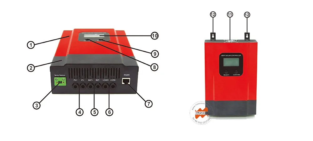 60A smart mppt контроллер для 12 V, 24 V, 36 V, 48 V PV системы с RS485 функция связи