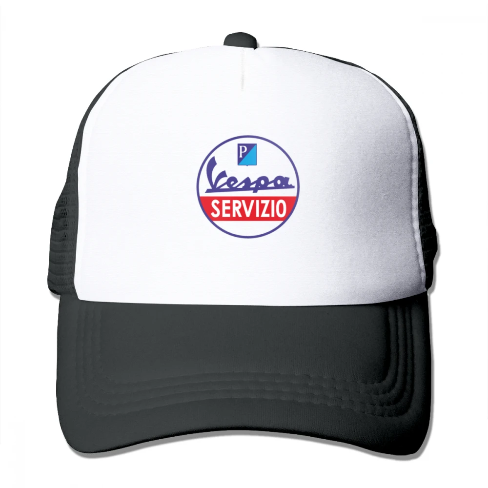 

New Summer Trucker Caps Vespa Servizio Print Adult Cool Baseball Mesh Net Trucker Caps Sun Cap for Men Women Adjustable