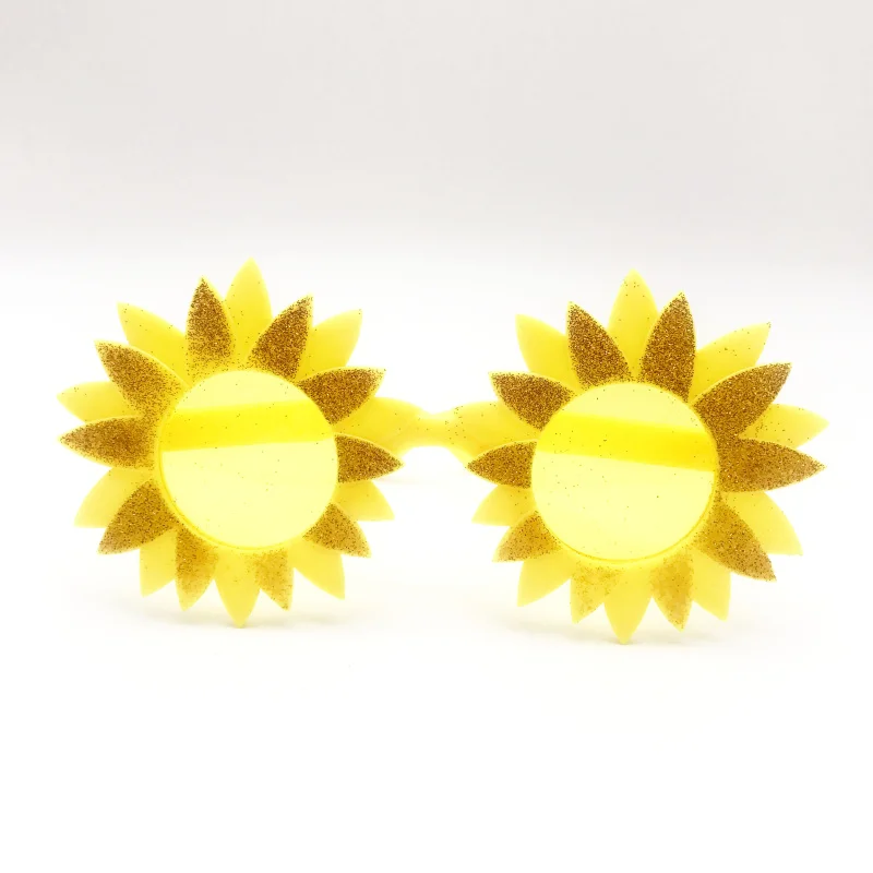 

Funny Sunflower with Glitter Costume Glasses Wedding Party Sunglasses Decoration Costume Glasses Beach Party Photobooth Props