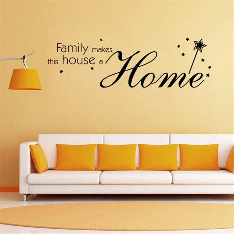 Family Letter Quote Removable Vinyl Decal Art Mural Home Decor Wall Stickers Removable Waterproof Non-toxic Room Decor C0425#30 06