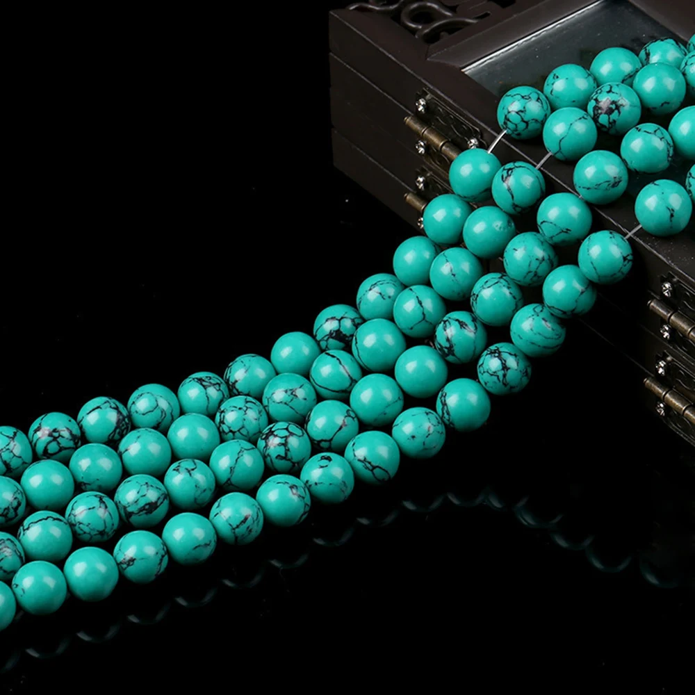 

High Quality Natural Stone Green Turquoises Beads For Bracelets 12 MM Bracelet Fit Diy Charm Beads For Jewelry Fit DIY Bracelet