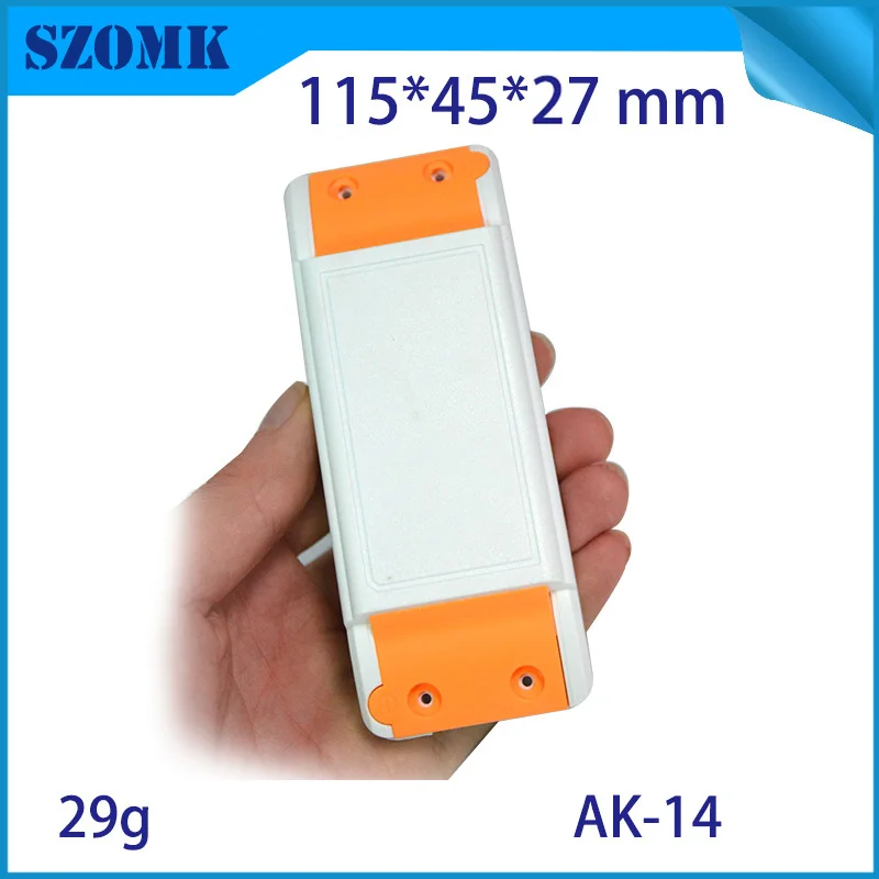 

10 pieces a lot abs plastic led enclosures for electronics 115*45*27 mm abs plastic material light with and orange color