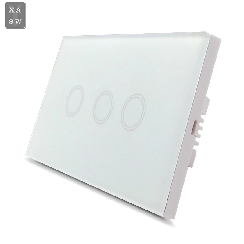 Black/White/Gold 3 Gang 1 Way Smart Home Luxury Glass Panel Touch Switches 433 MHz Remote Control Function Interruptor | Обустройство
