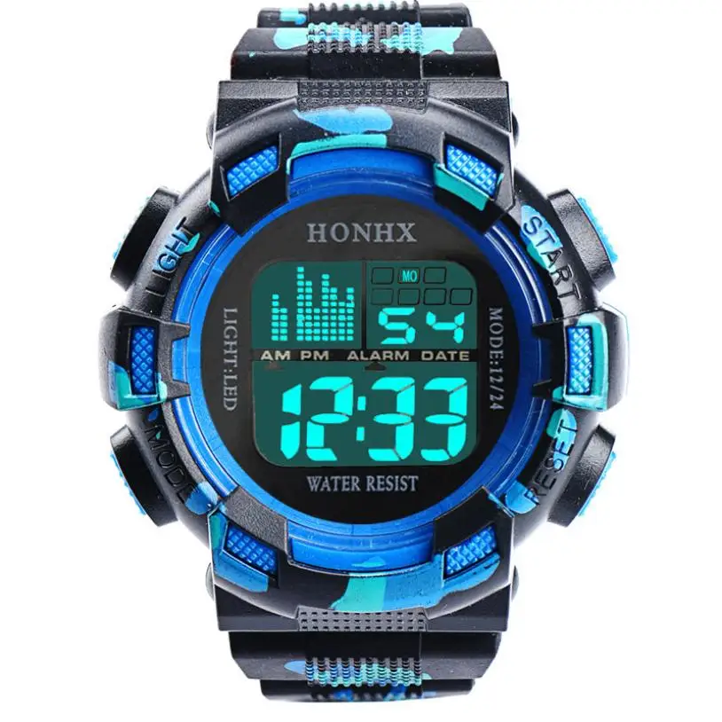 Модные мужские цифровые светодиодные аналоговые кварцевые часы с будильником и