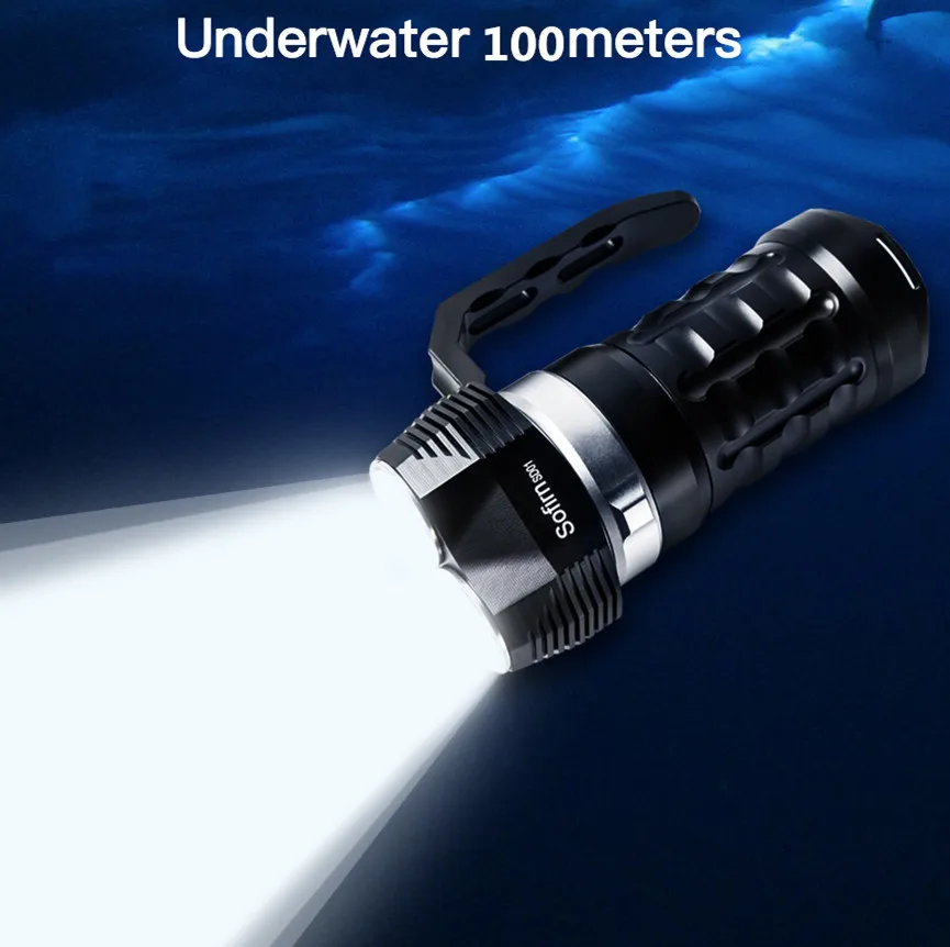 

Sofirn SD01 Scuba Diving Flashlight 3* Cree XPL 3000LM LED Light Underwater Searchlight 18650 Powerful Dive Light LED Flashlight