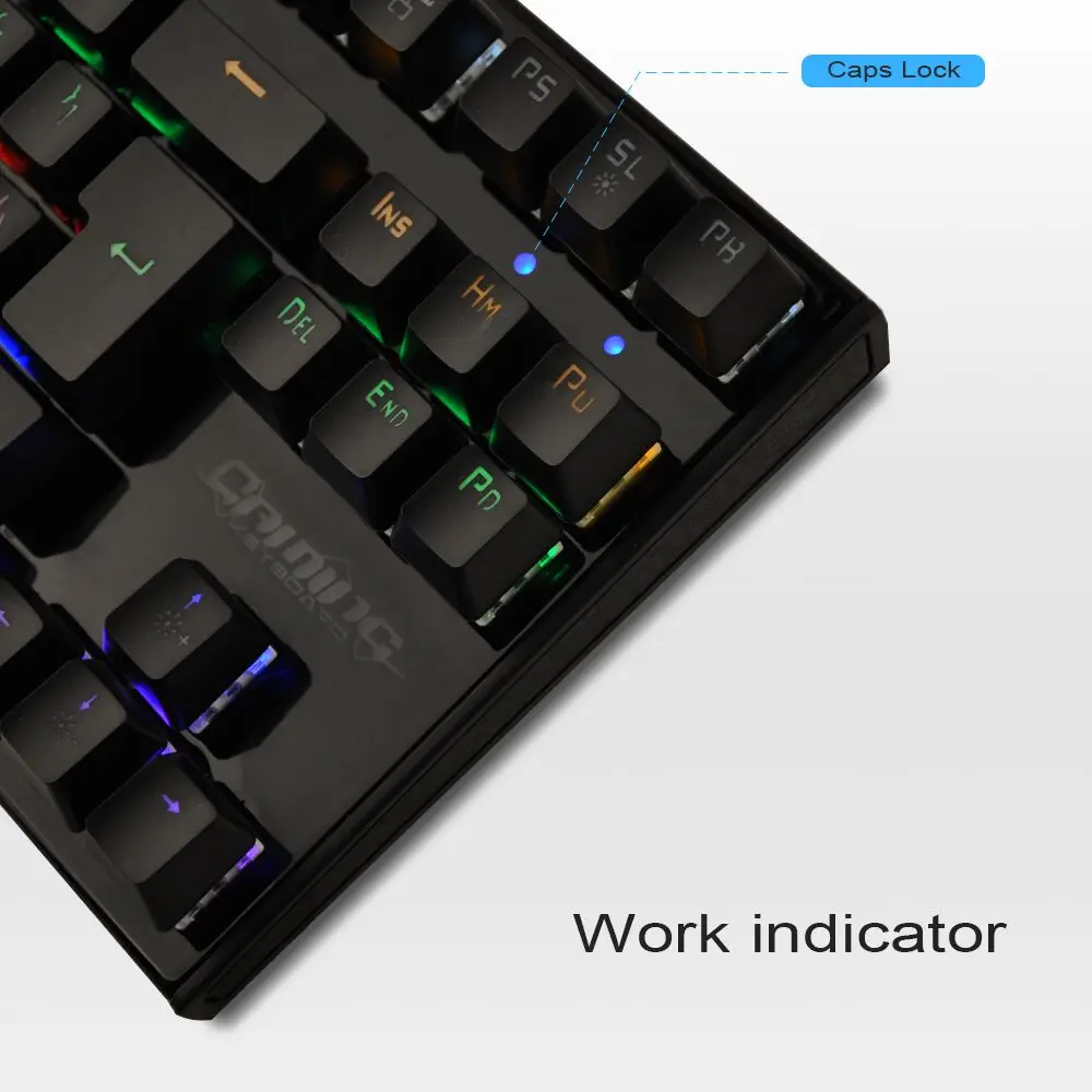 Механическая игровая клавиатура Deepfox, 87 клавиш, синий переключатель, подсветка, анти-ореолы, светодиодная клавиатура, запястье, Pro Gamer