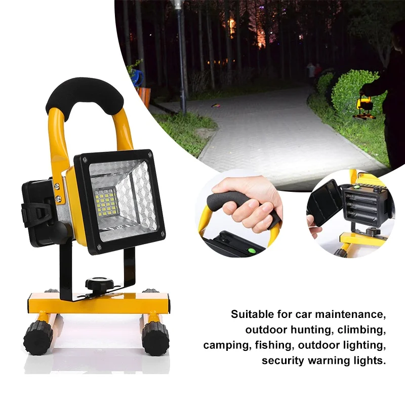 

30W LED Floodlight 24 Leds Portable Flood Light Spotlight Waterproof Rechargeable Emergency Lamp for Outdoor Camping Fishing