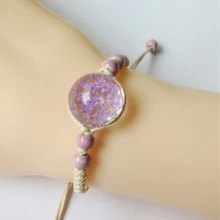 MOONROCY браслет ручной работы милые цветы фиолетовый зеленый синий розовый желтый браслет ювелирные изделия для женщин девочек подарок Прямая