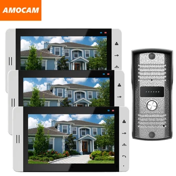 

7 Inch Screen Video Door Phone Intercom System Video Doorbell visual Intercom Aluminium alloy night vision Camera for Villa