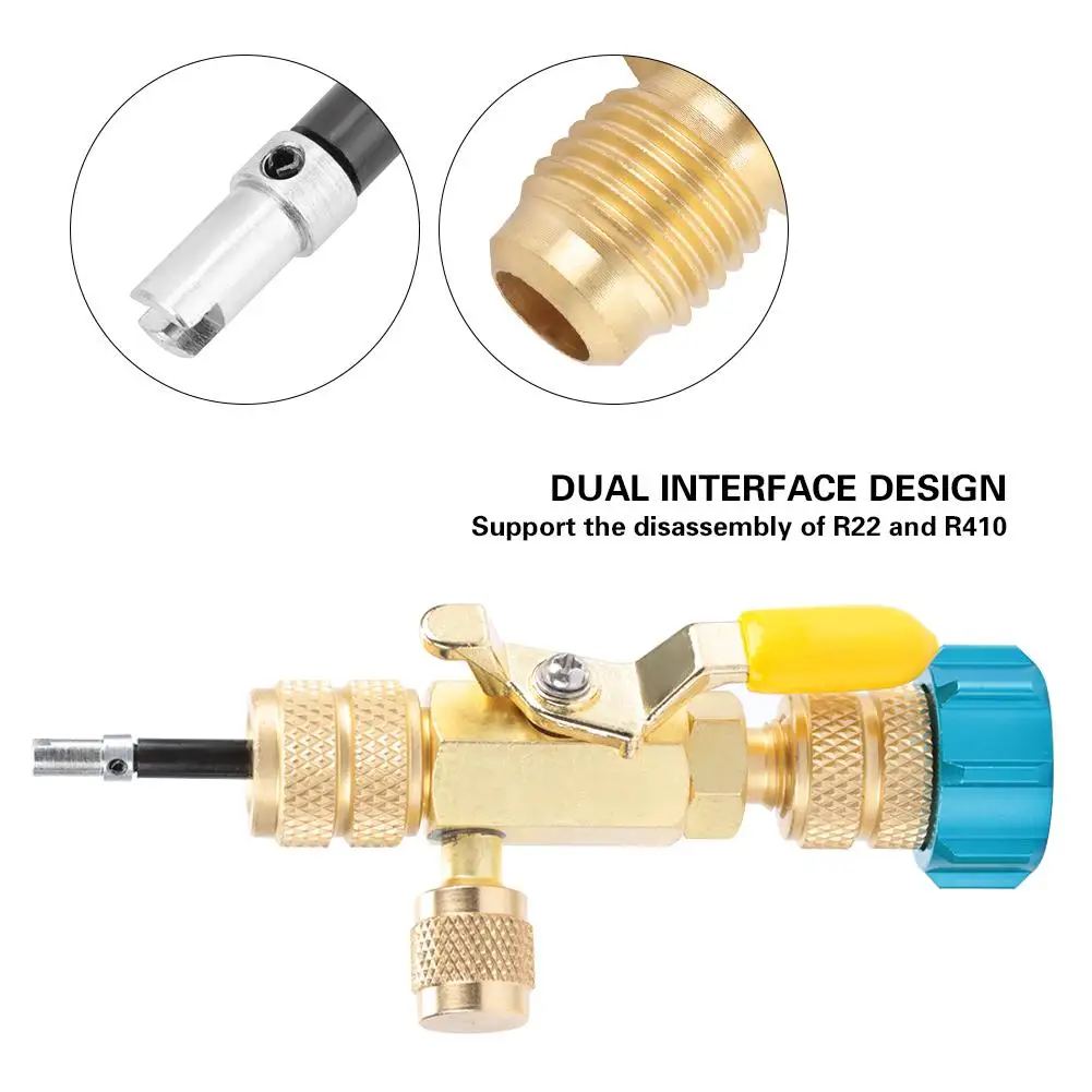 Инструмент для демонтажа сердцевины клапана двойной Размеры R22(1/4) R410(5/16) порт инструмент установки