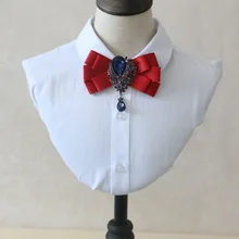 Дизайн Для мужчин офисные вечеринок и банкетов Бизнес Средства ухода за кожей Шеи Рубашка с воротником с бантом новые свадебные бабочка со стразами с бантом