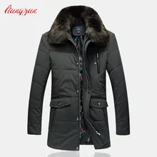 Мужские зимние хлопковые куртки и пальто, зимние теплые толстые пальто с меховым воротником, Брендовые мужские повседневные парки размера плюс 5XL 6XL, SL-K179