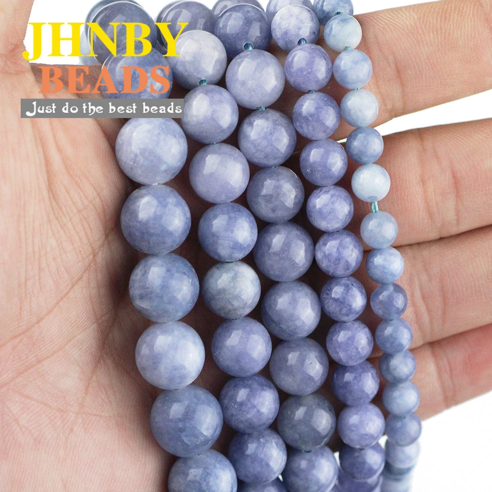 JHNBY AAA Royalblue Sea Beads натуральный камень 6/8/10/12 мм каменные шарики ручной работы
