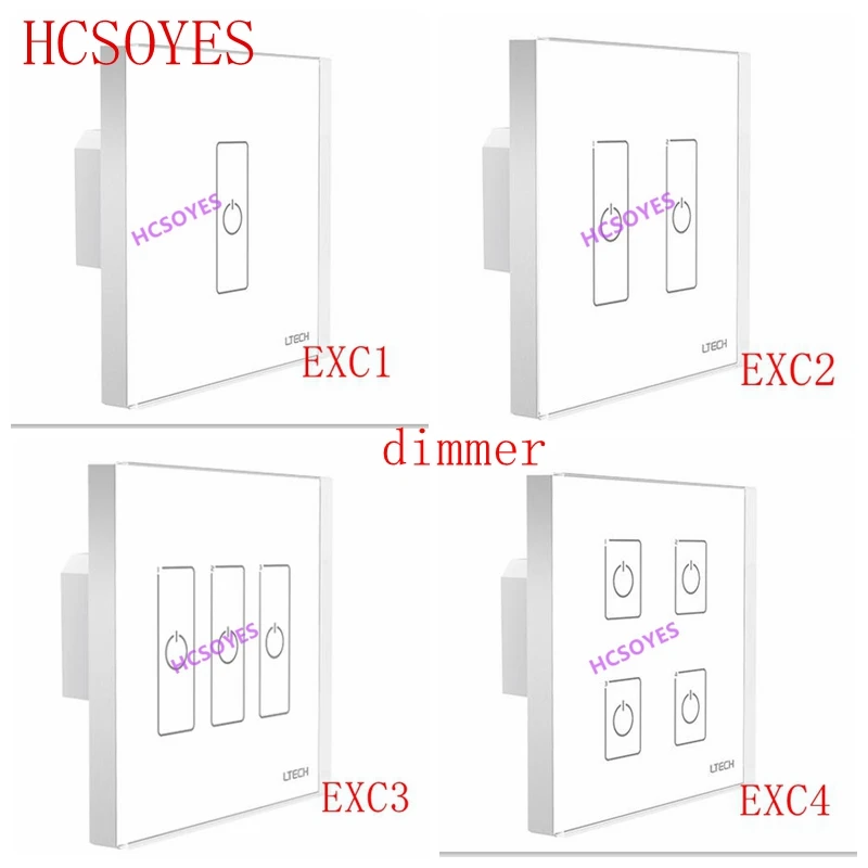 

LTECH 2.4GHZ RF Dimming EXC1 EXC2 2 partition EXC3 3 partition EXC4 4 partition Dimming touch panel Wall Mount DMX AC110V -220V