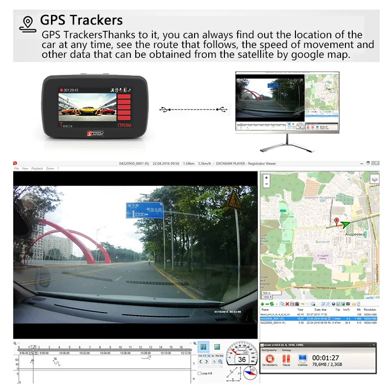 Junsun Ambarella A7 Автомобильный видеорегистратор GPS FHD 1080P Автоматический регистратор