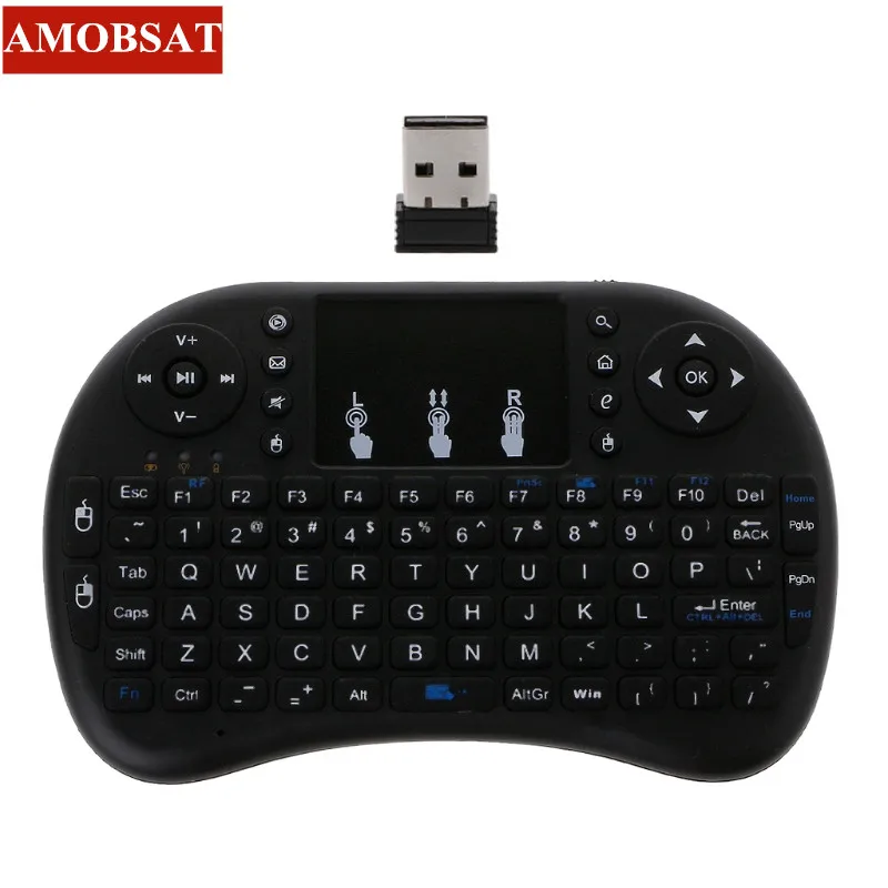 

AMOBSAT i8 Keyboard mini English Keyboard Touchpad Gaming Muti-function Wireless Mini Keyboards for PS3 HTPC Smart TV Box