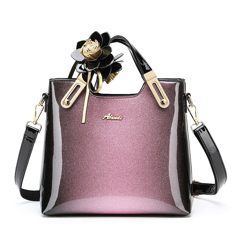 

women bright patent leather handbag ladies luxury crossbody messenger bag single shoulder bolsa feminina designer sac main femme