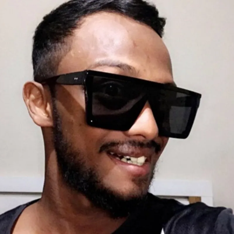 

Retro Sunglasses Women Fashion Men Shades Designer Brand Oversized Square Sunglasses Clear Frame Glass es oculos feminino