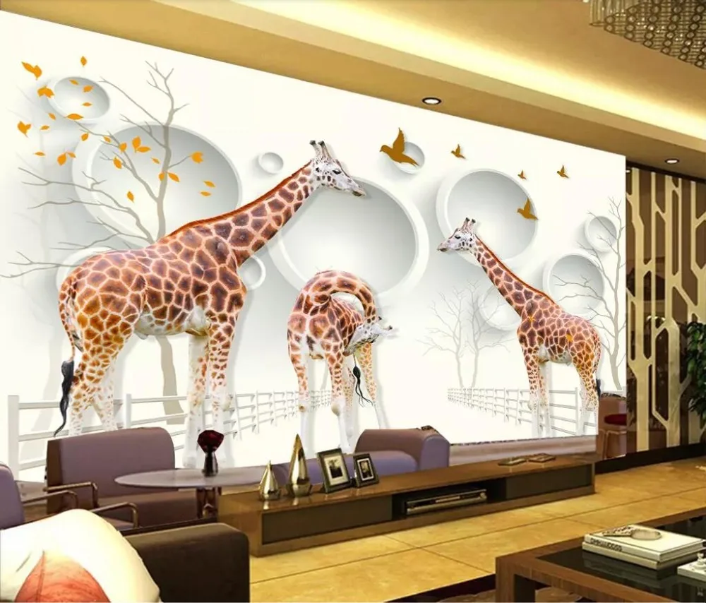 Beibehang обои на заказ большие Элитные романтические леса птица пятнистый олень 3D гостиная спальня настенные украшения живопись