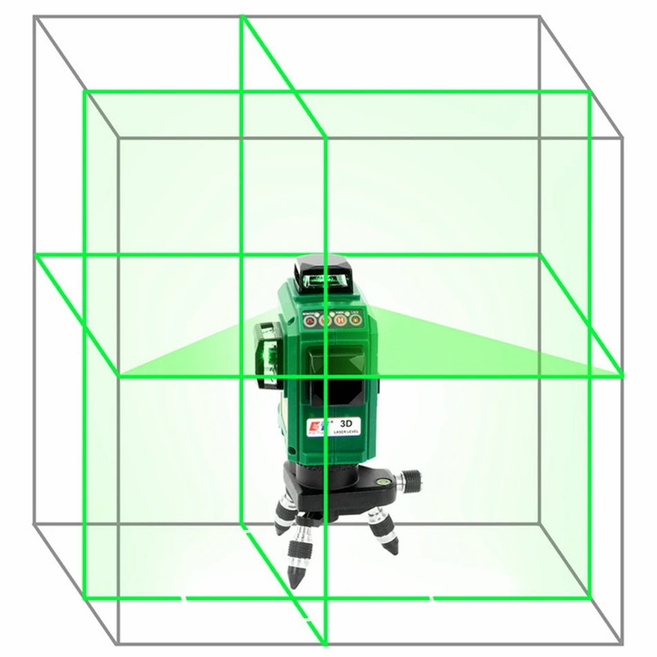 12 линий 3D лазерный приемник уровня самонивелирующийся горизонтальный 360 вертикальный крест супер мощный зеленый лазерный штатив луч линии