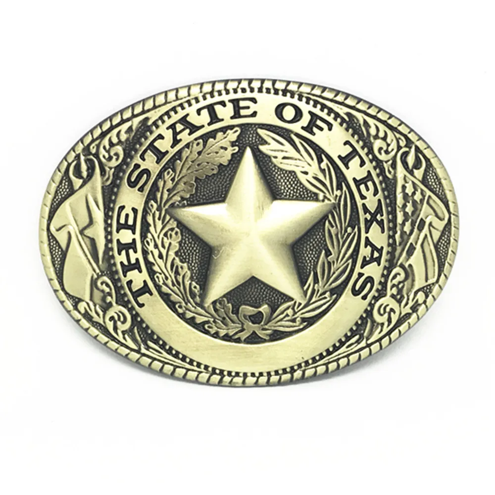 

Western buckle pentagram THE STATE OF TEXAS amount OF zinc alloy wear-resistant men belt buckle for 4.0 belt