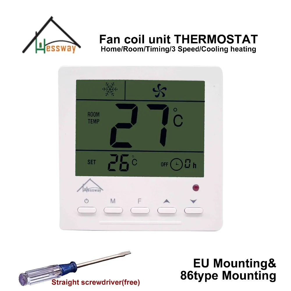 

HESSWAY Simple cheap EU 86MM mount remote control room thermostat temperature switch for cooling heating