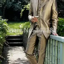 /облегающие золотые смокинги для жениха с тупым отворотом лучшие мужские для шаферов мужские свадебные костюмы/западные свадебные костюмы/Лучший мужской костюм