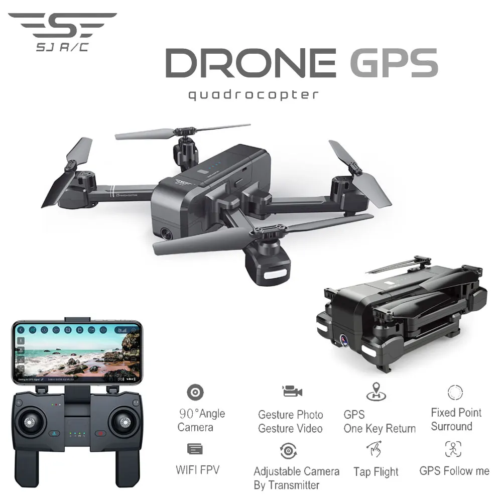 Квадрокоптер SJRC Z5 с HD 720 P/1080 P камерой GPS Дрон 2 4G/5G Wi-Fi FPV удерживает высоту режим