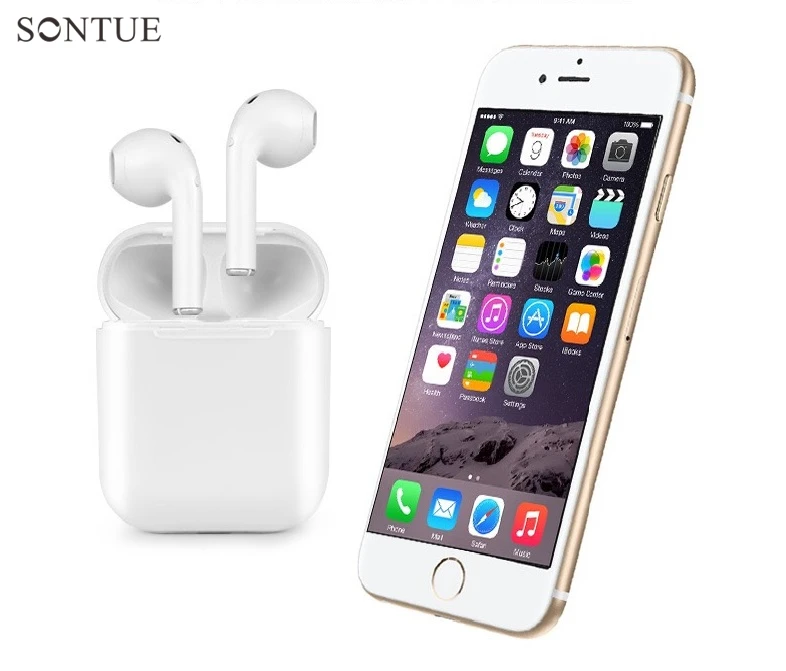 SONTUE TWS-I9 Ifans Stereo Bass Twins Bluetooth Earbuds Earphones Wireless Headset For Iphone Andorid With Microphone | Электроника