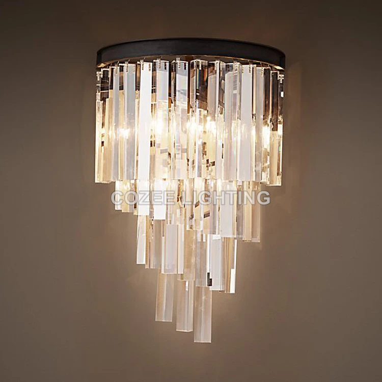 

Vintage Loft Crystal Wall Sconce Lamp Wall Light Indoor Lighting for Home Hotel Restaurant Living and Dining Room Decoration