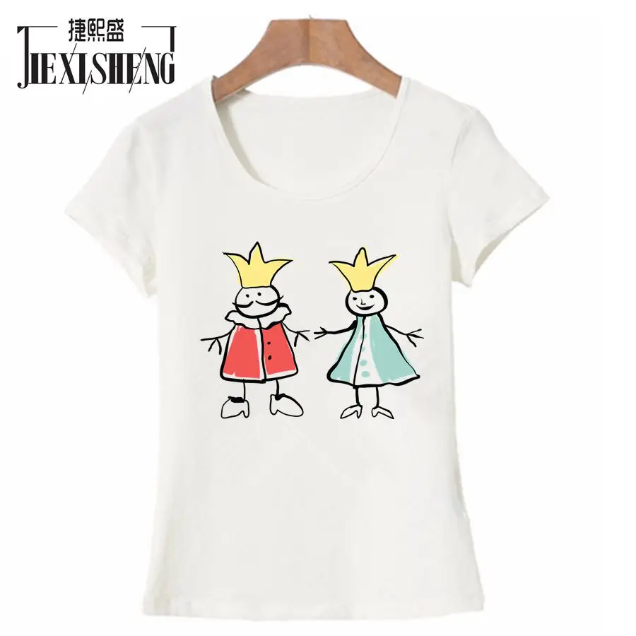 King and queen Print Women T shirt Summer cute T-shirt Short Sleeve Tops harajuku Brand Clothing tshirt