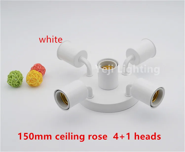 white ceiling rose with Multiple E27 ceramic screw lamp holders elbow