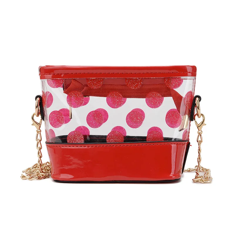 

Transparent Clear Summer Kids Messenger Bag Girls Dot Printing Crossbody Bag Fashion Princess Shoulder Bag Jelly Lovely Handbag