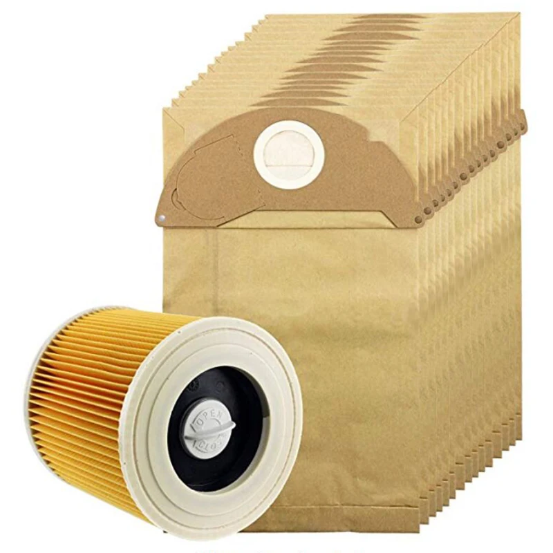 

15 X Wet & Dry A2004 A2014 Bags & Filter For Karcher Car Vacuum Cleaner Hoover