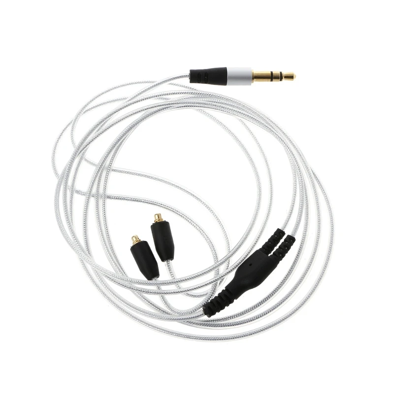 MMCX кабель для Shure SE215 SE315 SE535 SE846 наушники кабели для наушников шнур - Цвет: Серебристый